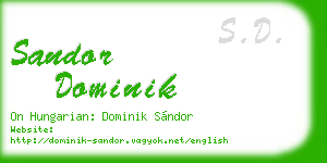 sandor dominik business card
